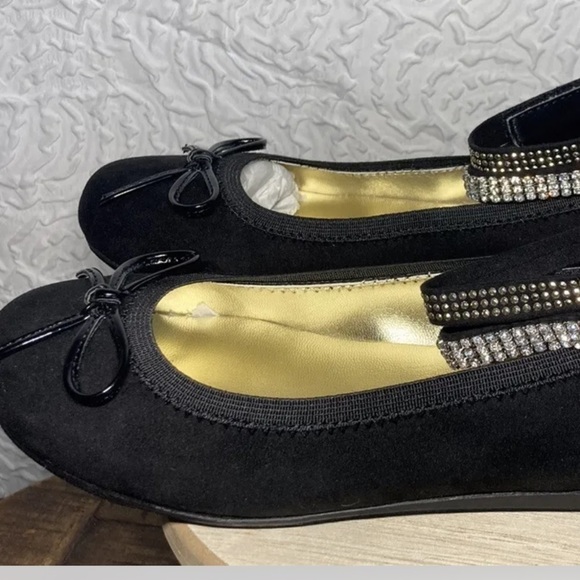 STUART Weitzman Girls Fannie Glow Rhinestone Designer Dress Flats Shoes, Size 2 - Picture 5 of 15